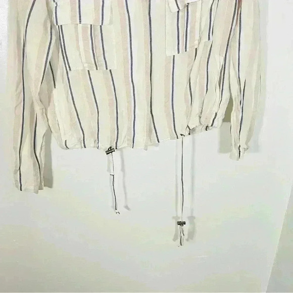 NEW Rails Rowen Linen Jacket Coco Stripe - Picture 4 of 10